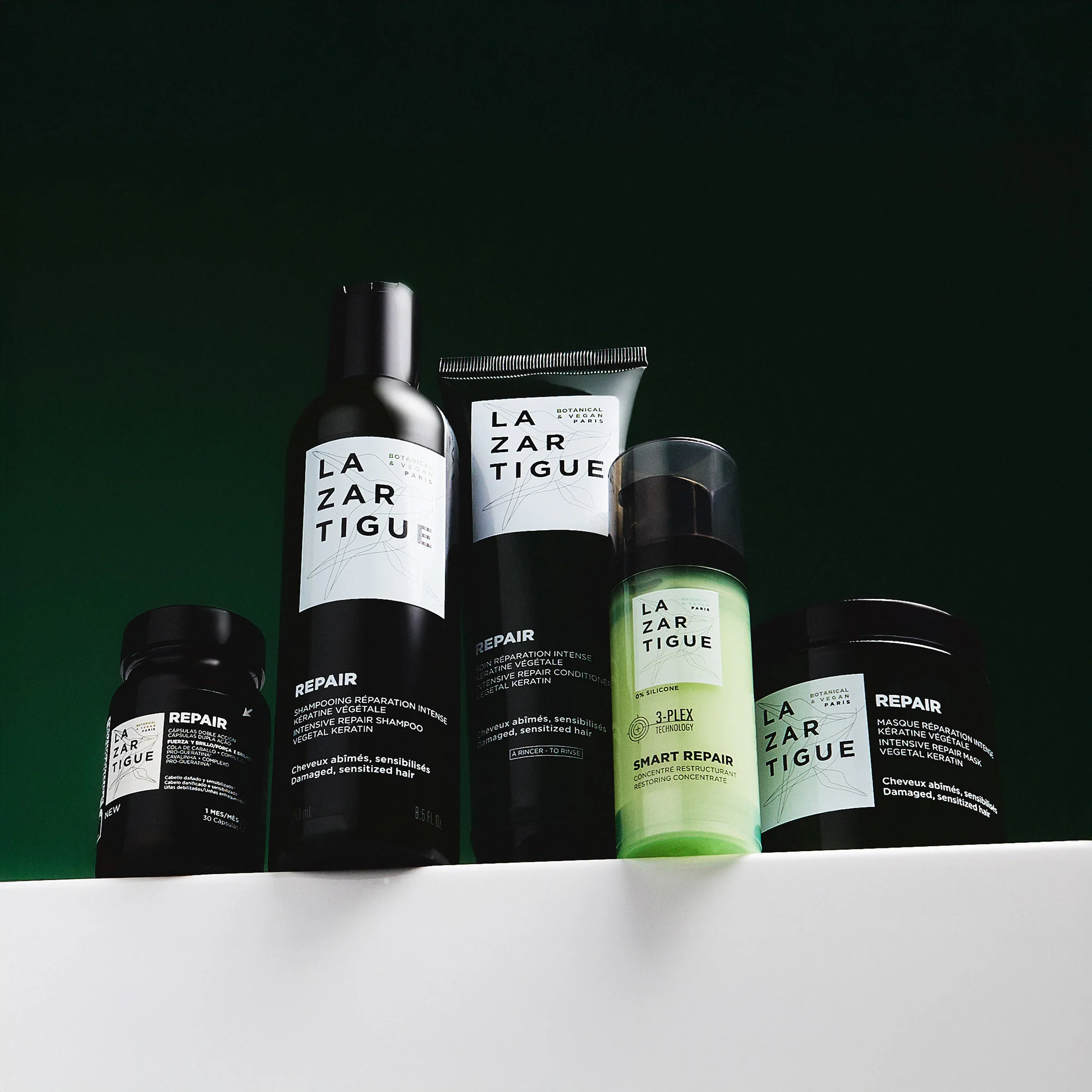 Rituel complet Repair (Shampoing + Après-shampoing + Masque + Concentré + Gélules)